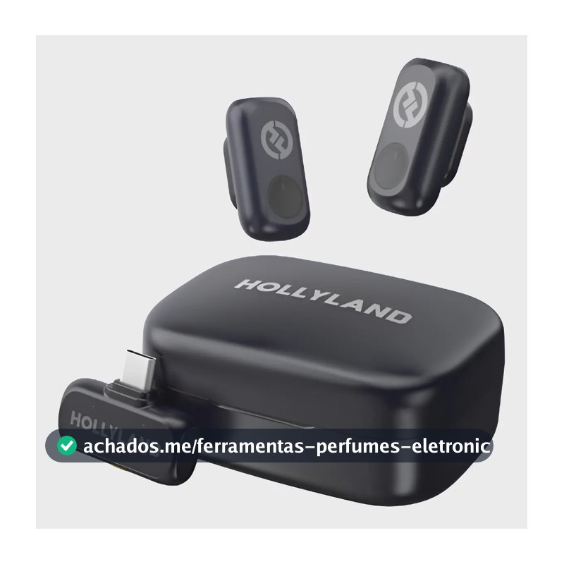 Microfone Hollyland Lark A1 Usb-c Duplo P/ 2 Pessoas Sem Fio Cinza-escuro