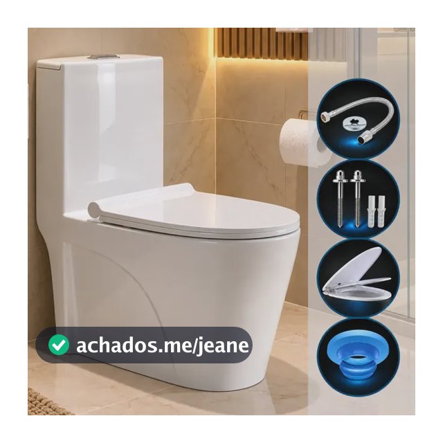 Vaso Sanitário Caixa Acoplada Monobloco Privada Banheiro Design Vivaz Kit Completo