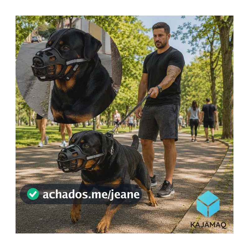 Focinheira Cães Cachorro Ajustável Coleira Pet Silicone Cão Preto M