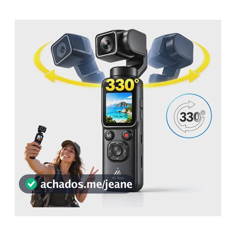 Câmera Pocket 4k Wifi 330° Rastreamento Facial Vlog Webcam Câmera De Ação 4k Portátil Wifi Facial 330 Vlog Webcam