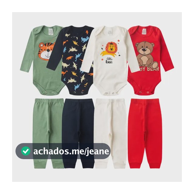 Kit 8 Peças Enxoval Bebe Menina Body E Calça Algodão