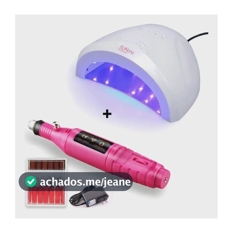 Sun 5 Led Uv Cabine Estufa + Lixadeira Elétrica 24 Hs