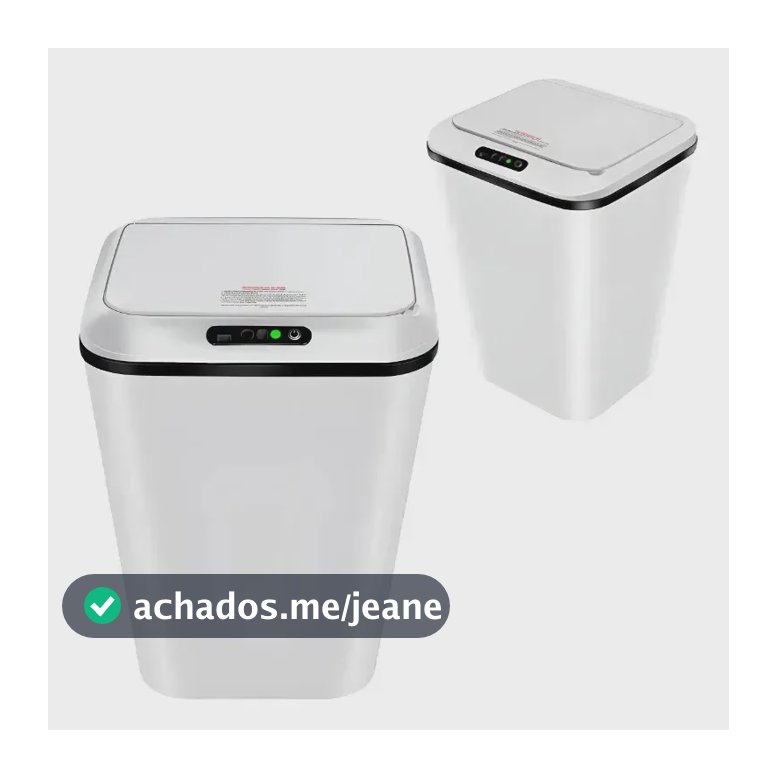 Sensor Infravermelho Automático Lixeira Retangular 16l Usb Branco