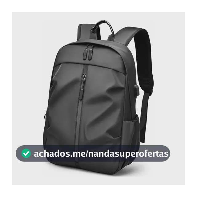 Mochila Masculina 20L Notebook 16 USB Escolar Faculdade Impermeável com Alça Reforçada