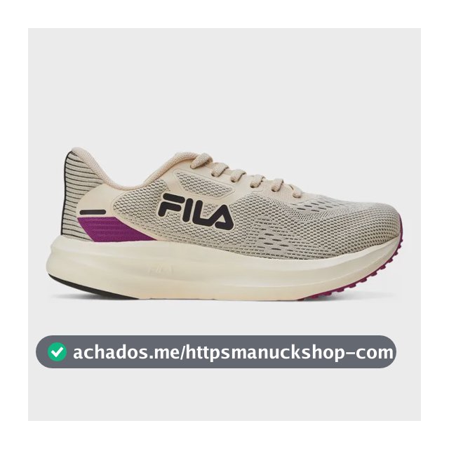 Tênis Feminino Fastness Fila Bege/bege/rosa Liso 38 Br