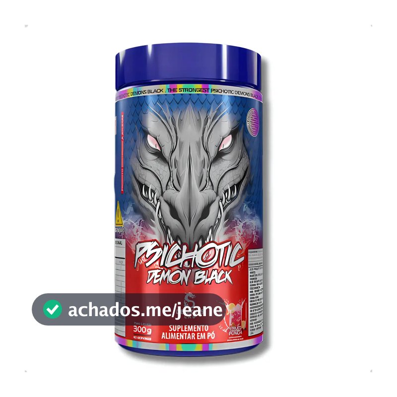 Suplemento em pó Demons Lab Pré treino Psichotic Demon Black sabor Fruit Punch x 300g