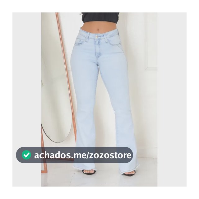 Calça Jeans Flare Feminina Cós Levanta Bumbum Elastano Lycra