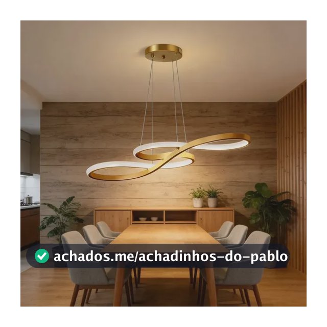 VOLTIS - Luminária Pendente LED Moderna Bivolt 3 Cores de Luz em Um Brilho Regulável Ideal para Sala de Estar e Cozinha