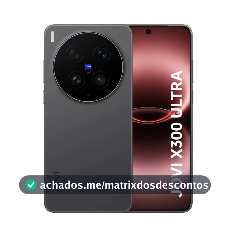 Smartphone JOVI X300 Ultra com Kit para Fotografia Profissional 5G Câmera 200MP ZEISS 512GB 16GB Bateria 6600mAh Processador Snapdragon 8 Elite Gen 5 e Carregador 100W - Preto Volcano