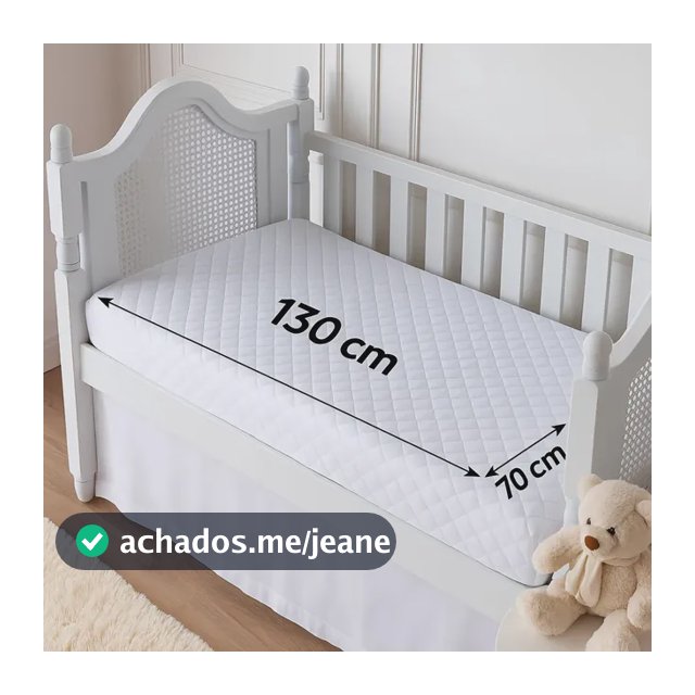 Protetor De Colchão Impermeável Berço Americano Quadriculado Branco