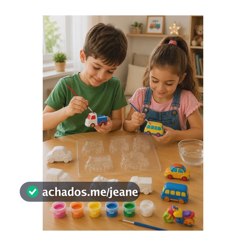 Kit Pintura Infantil Molde De Gesso Educativo Criativo Carro Colorido