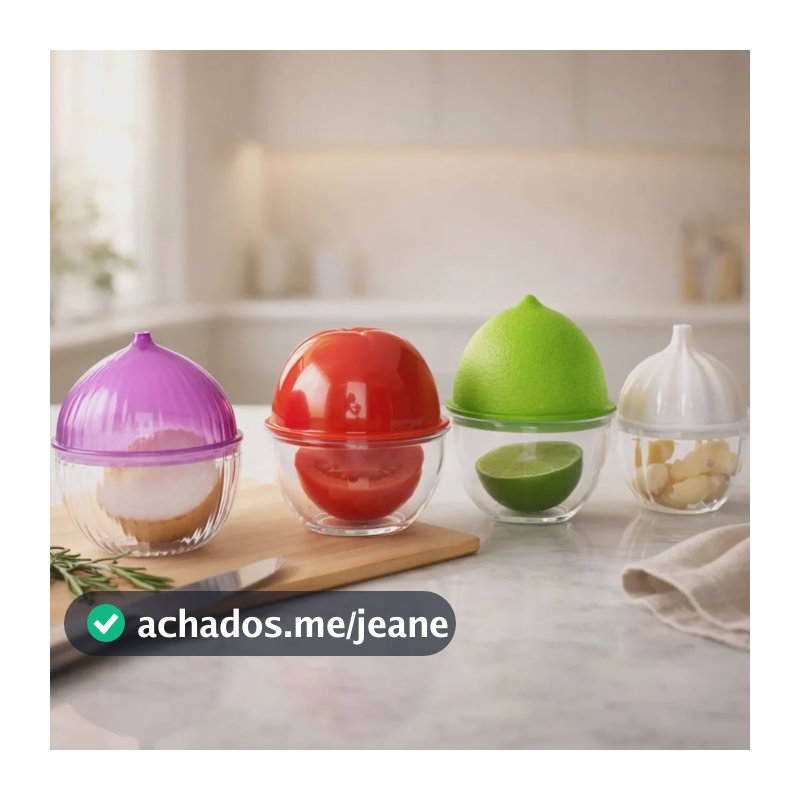 Kit 4 Potes Organizadores Porta Cebola Alho Limão Tomate Sortido