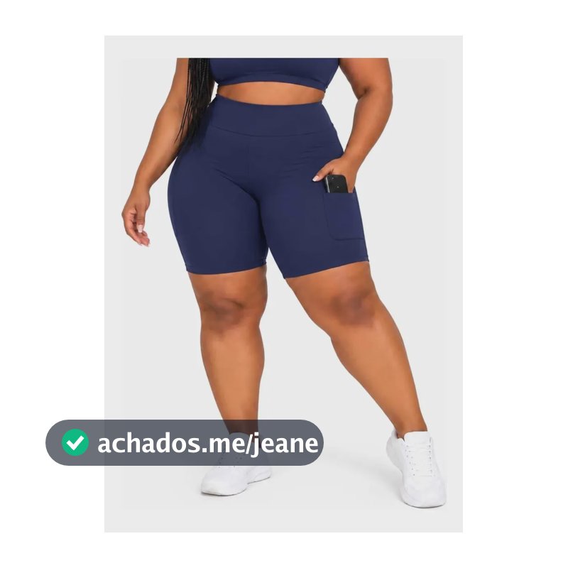 Shorts Plus Size Tecido Encorpado Confortável, Com Cós Alto Marinho 46/g2