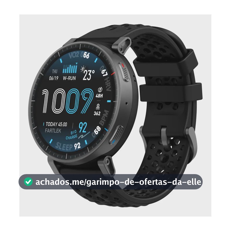 Relógio inteligente Amazfit Active Max Amoled 1,75 Gps 5atm cinza Silicone preto cinza