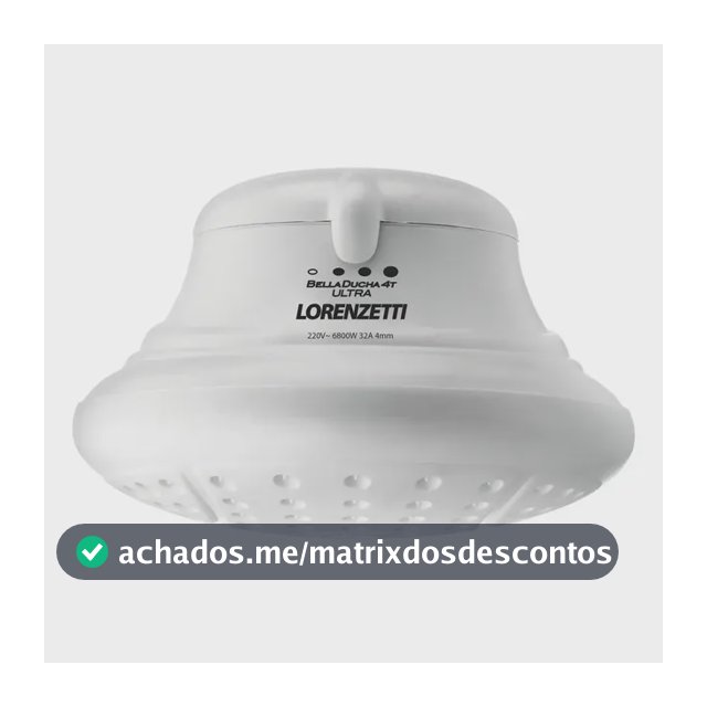 Chuveiro Bella Ducha 4T Ultra Lorenzetti Elétrica