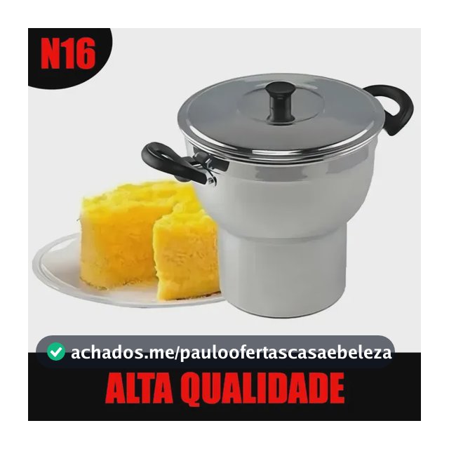 Cuscuzeiro Cinza 16cm Alumínio Antiaderente 1L Utiltop Panela