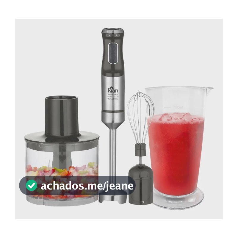 Mixer Turbo Kian 3 em 1 de 1000W com 5 Velocidades