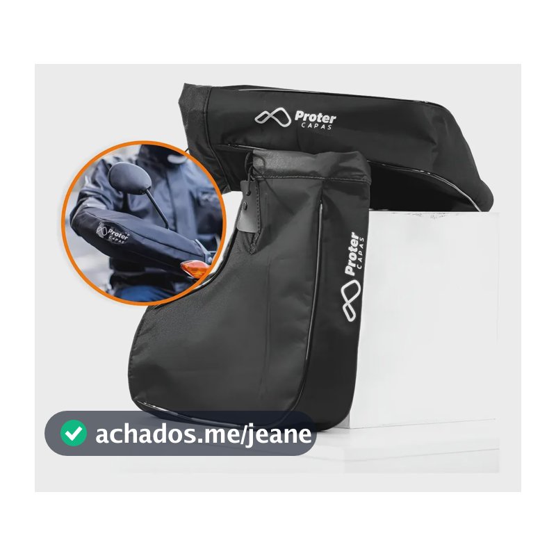 Luva Impermeável Para Moto Capa Guidão Fixa Motociclista Preto
