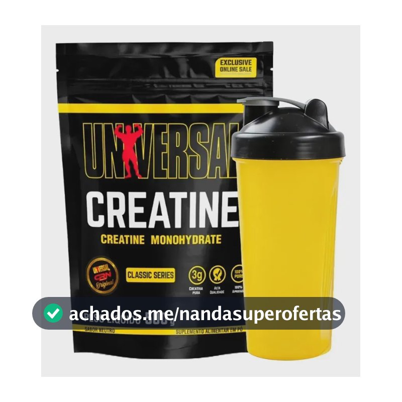 Suplemento Creatina Monohidratada 500g Refil + Coqueteleira - Universal Nutrition