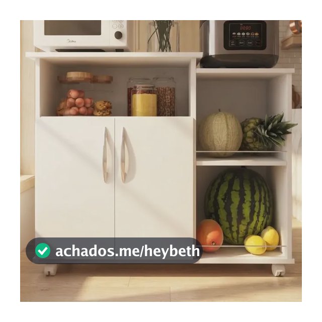 Fruteira Balcão Com Suporte Para Microondas C/ 4 Rodas