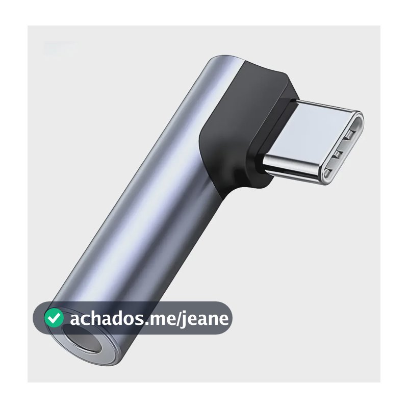 Adaptador Tipo C P/ Fone P2 Áudio Premium Dac Xiaomi Samsung Cinza