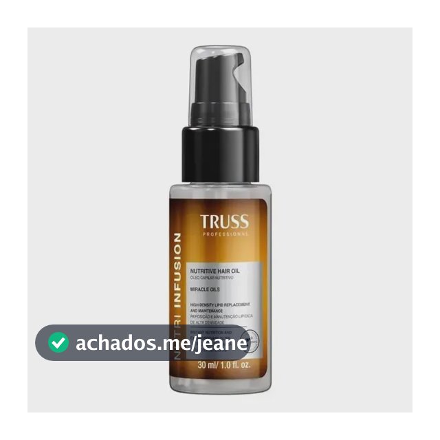 Truss Oleo Nutri Infusion 30ml Nutrição Capilar