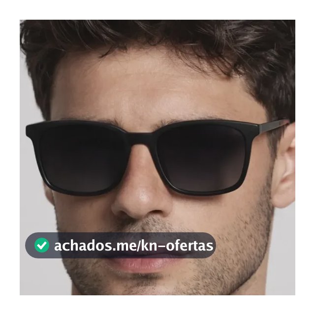Óculos De Sol Quadrado Preto Fosco Unissex Proteção Uv400