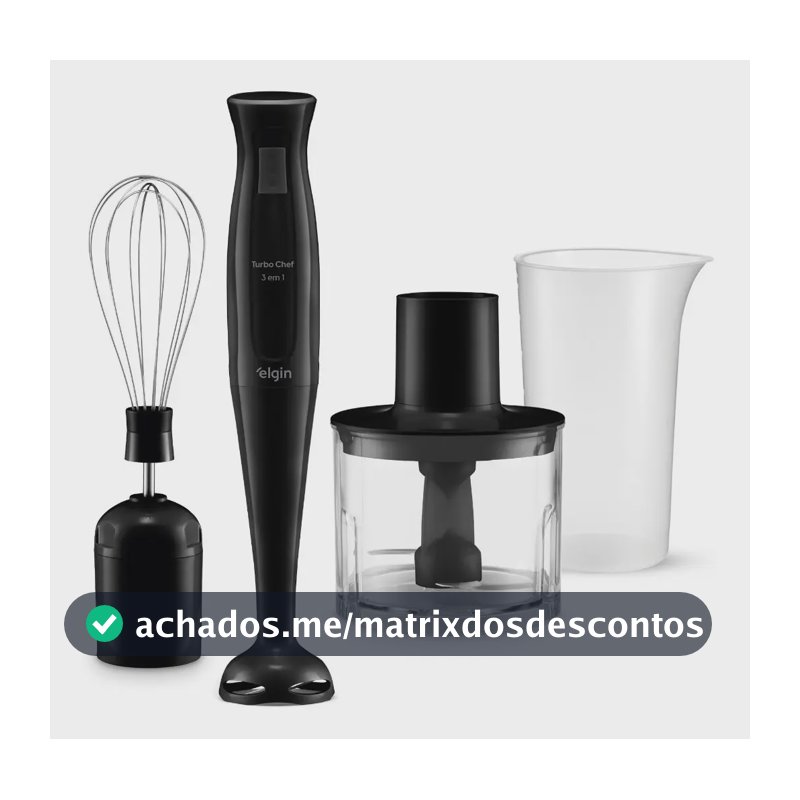 Mixer Vertical Turbo Chef Elgin 3 Em 1 200w Preto 110v Preto