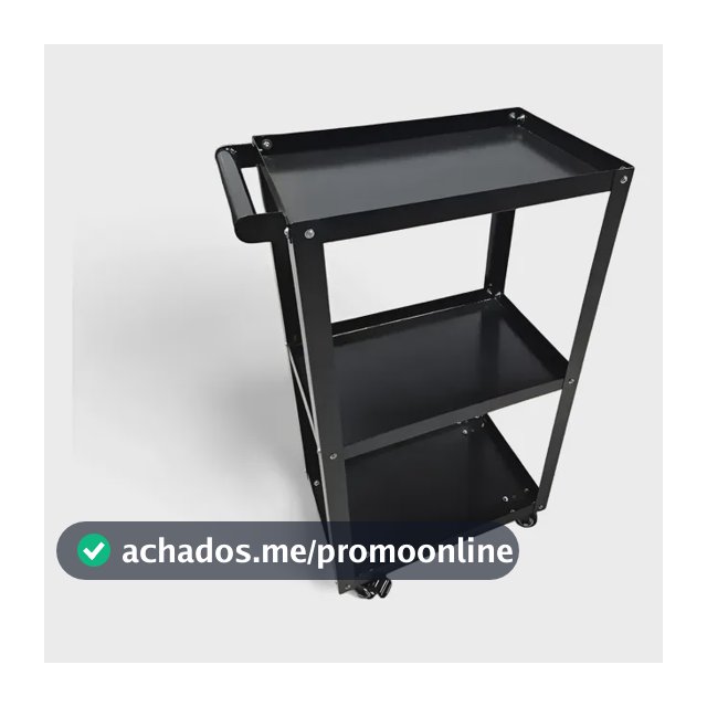 Carrinho Organizador Em Aço Multiuso Com Rodinhas Preto Ldg Preto