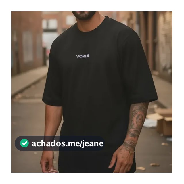 Camiseta Oversized Gola Alta Estampada Voker Camisa Premium