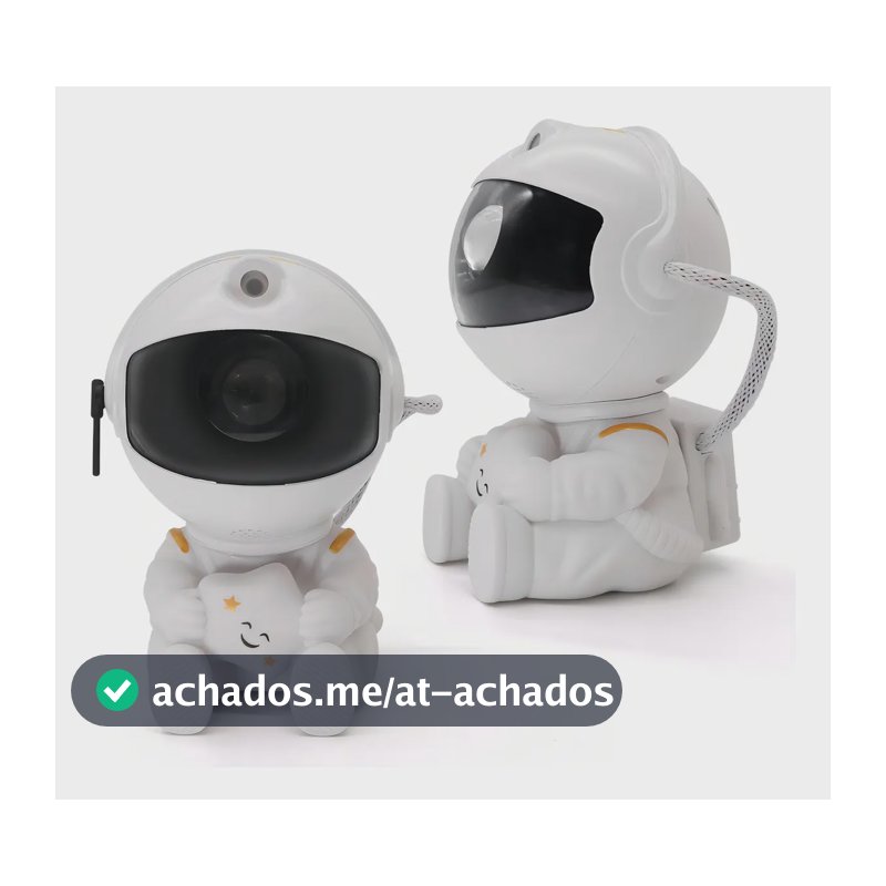 Astronauta De Galáxia E Estrelas Led Com Controle Remoto Usb Branco Preto 127/220v