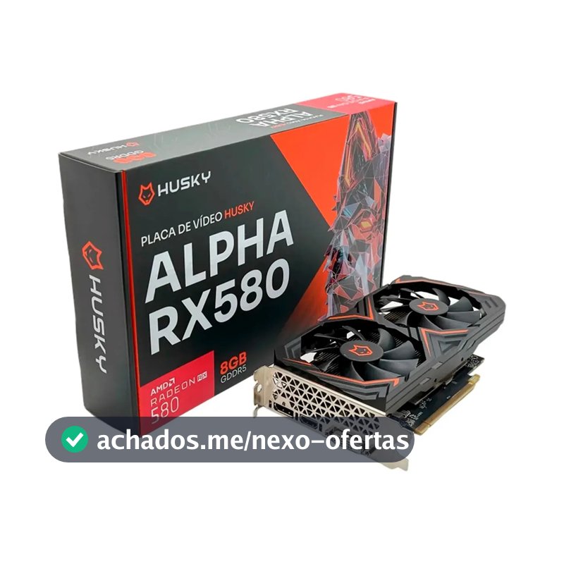 Placa De Vídeo Husky Alpha Amd Radeon Rx 580 8gb Gddr5