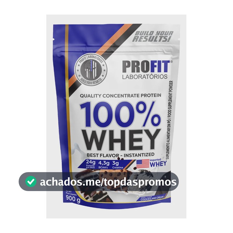 Whey protein Profit 100% Quality Concentrate em pó sabor Cookies and cream x 900g
