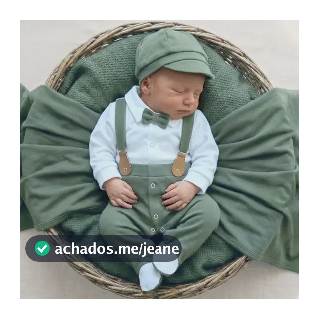 Saída De Maternidade Menino 100% Algodão Arthur Verde 0 A 3 Meses