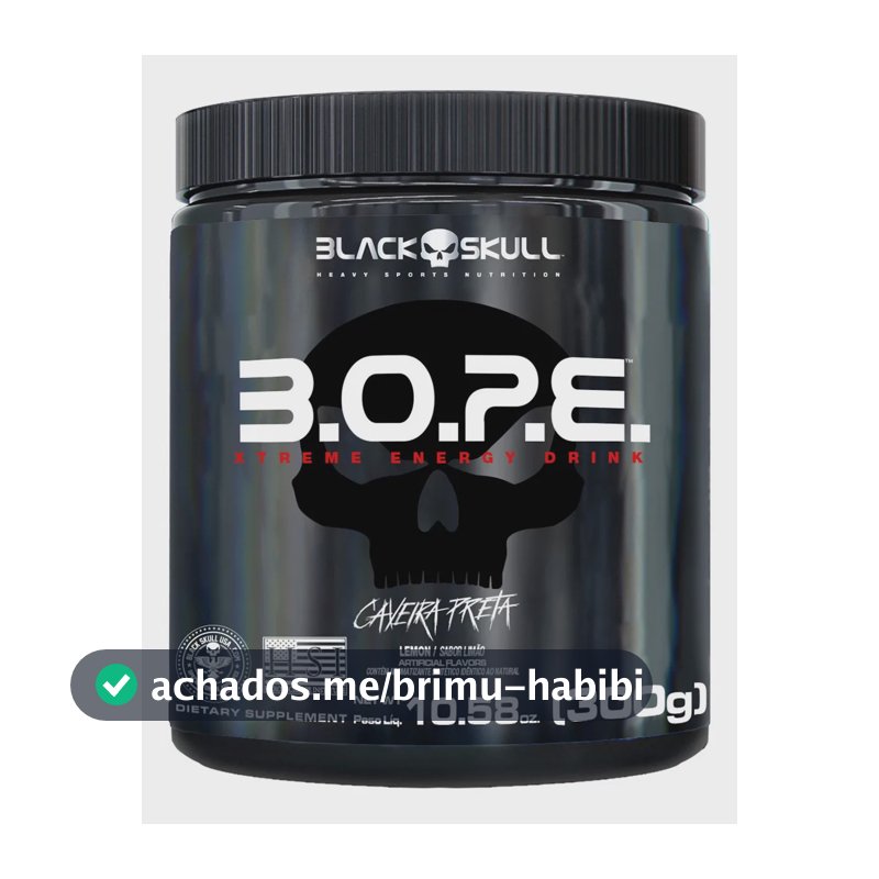 Black Skull Pré Treino B.O.P.E. Sabor Limão em pó x 300g