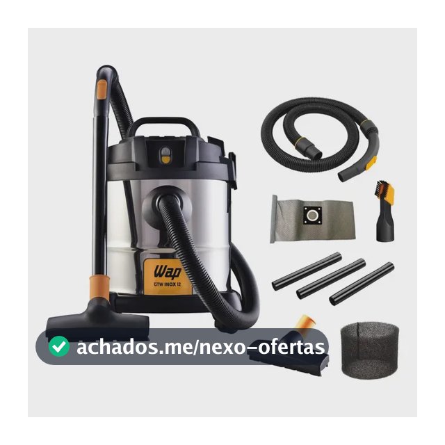 Aspirador De Pó E Água Wap Gtw Inox 12 1400w 127v Q11 Aço Inoxidável/preto/amar