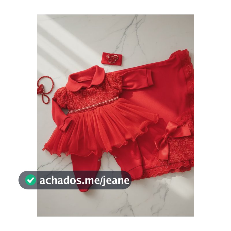 Saída Maternidade Menina Princesa Charme C/ Manta  Vermelho/vermelho 0-1 Mês