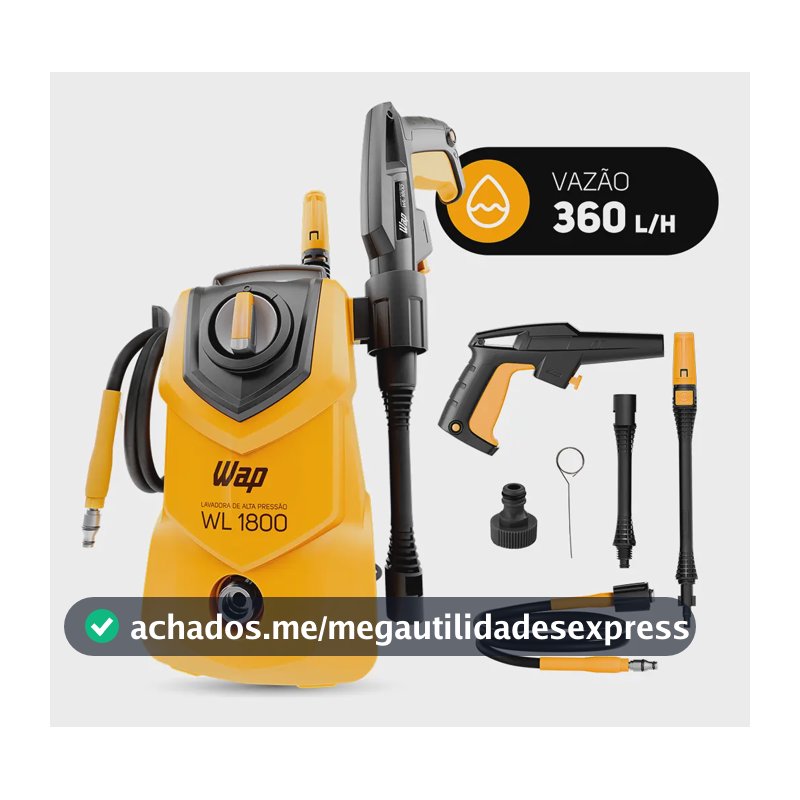 Lavadora de Alta Pressão Compacta WAP WL 1800 1400W 1500PSI 360L/h 220V