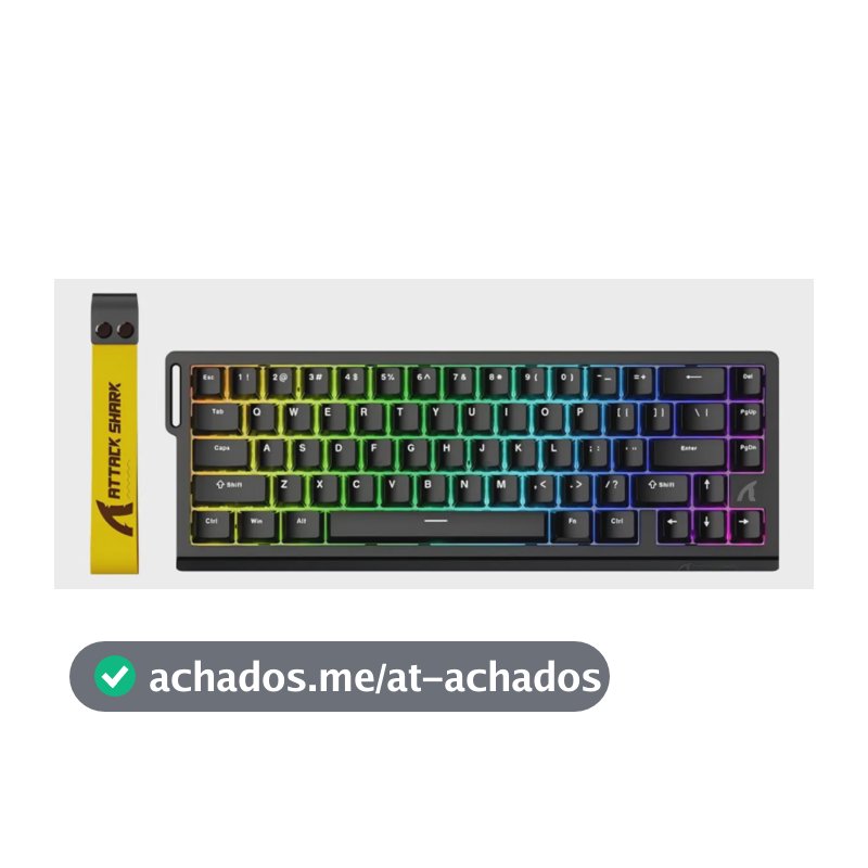 Teclado Magnético Attack Shark X68 He 8000hz Rapid Trigger Cor De Teclado Preto