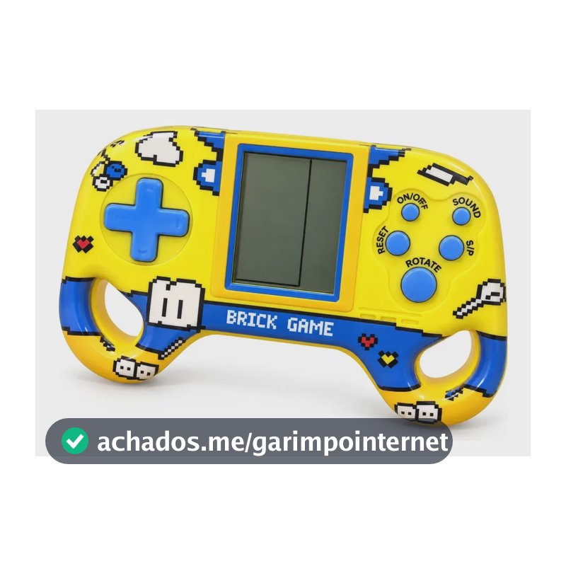 Mini Game Portátil Brick Game 23 Modos Retrô Brinquedo Mini Amarelo
