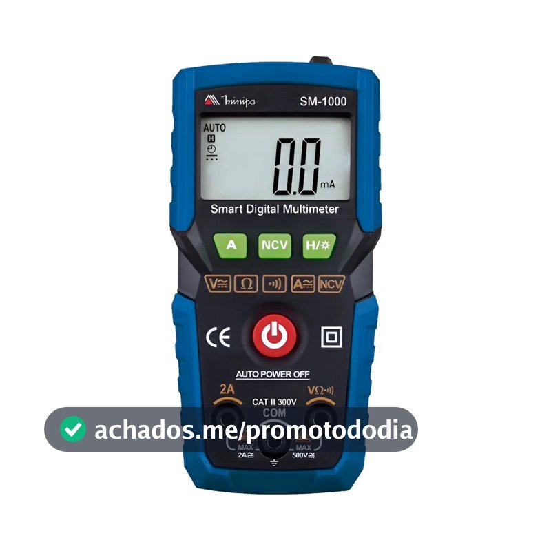 Multímetro Smart Minipa Sm-1000 True Rms Escalas Automáticas