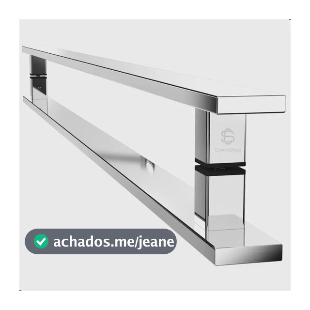 Puxador Inox 1 Metro Para Porta De Madeira, Vidro, De Correr, Pivotante, Alta Resistência - Uso Interno E Externo - Entre Furos De 90 Cm Cromoshop Home And Decor
