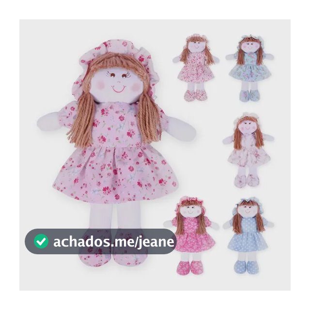 Boneca De Pano Menina Vestido Estampas Sortidas Mercado Bebê