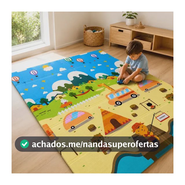 Tapete Infantil Bebê Dobrável Dupla Face 8mm Antiderrapante Educativo Tatame Grande Macio com Bolsa 1,20x1,77m para Atividades e Brincadeiras