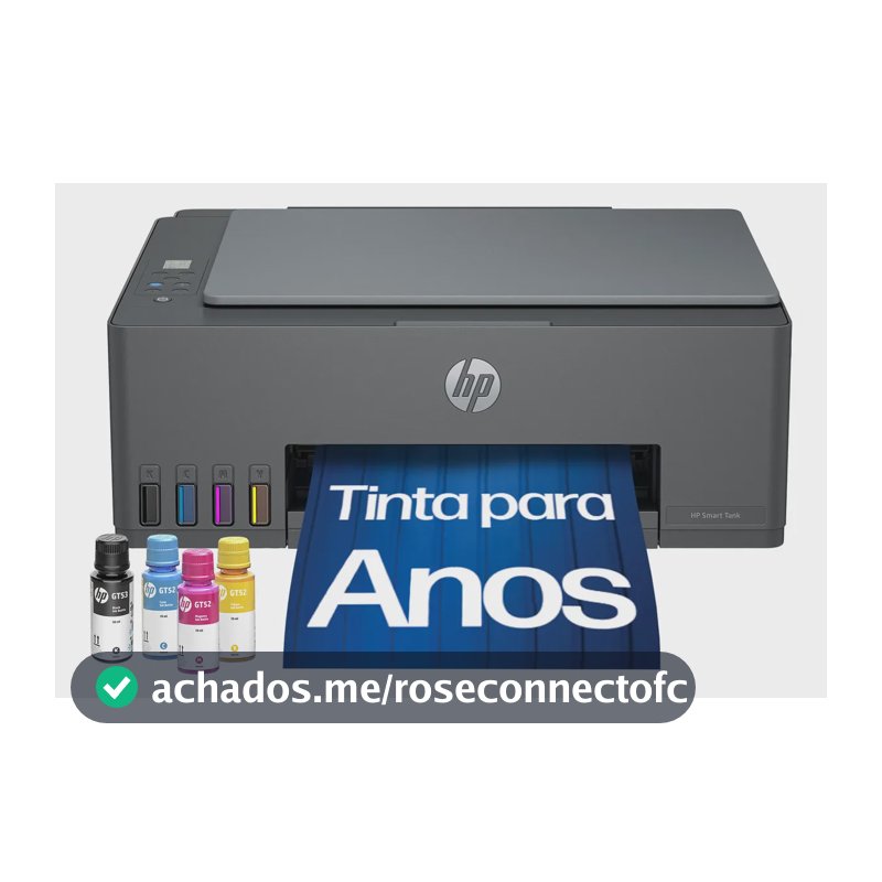 Impressora Multifuncional HP Smart Tank 589 Tanque de Tinta Colorida Wi-Fi, USB - Alta Economia -Copiadora e Scanner (5D1A8A)