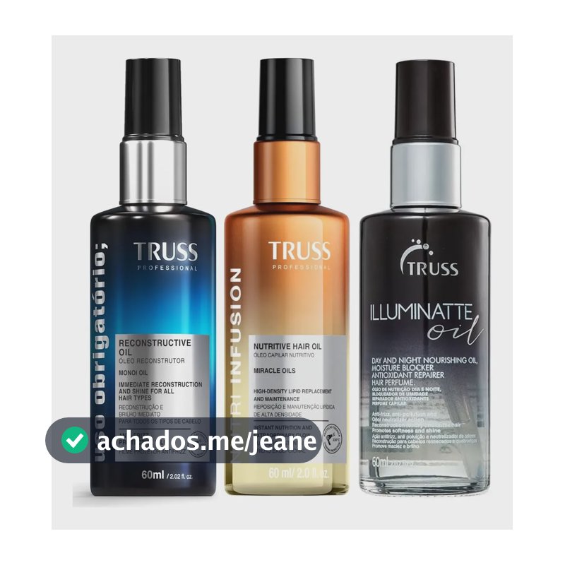Kit Truss Cronograma Oleo Nutri Infusion Uso Illuminate Oil