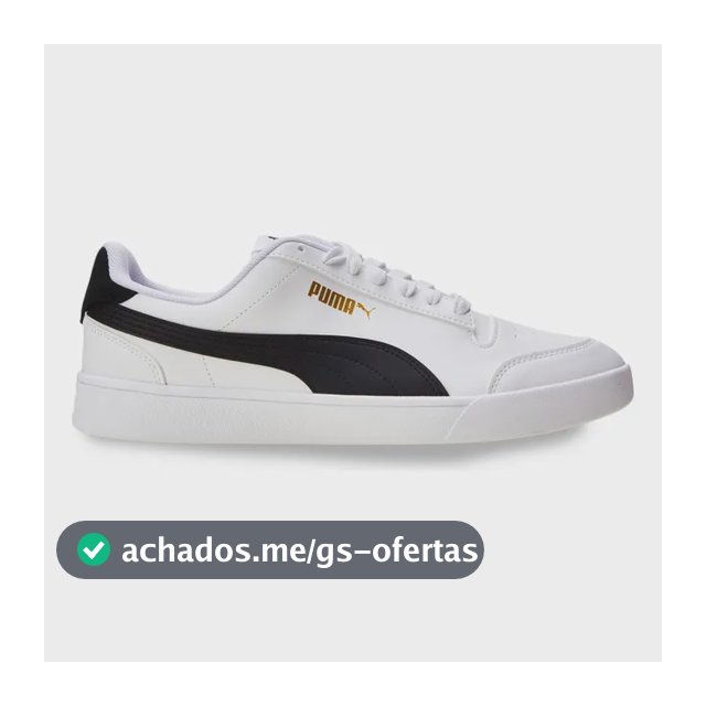 Tênis Casual Masculino E Feminino Shuffle Puma Puma White-puma Black-puma Team Gold Geométrico 41 Br