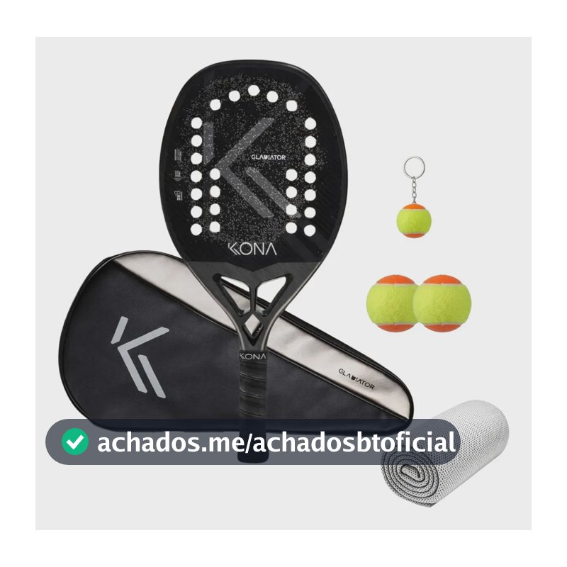 Raquete De Beach Tennis - Kona Gladiator Steel 2026 + Brinde