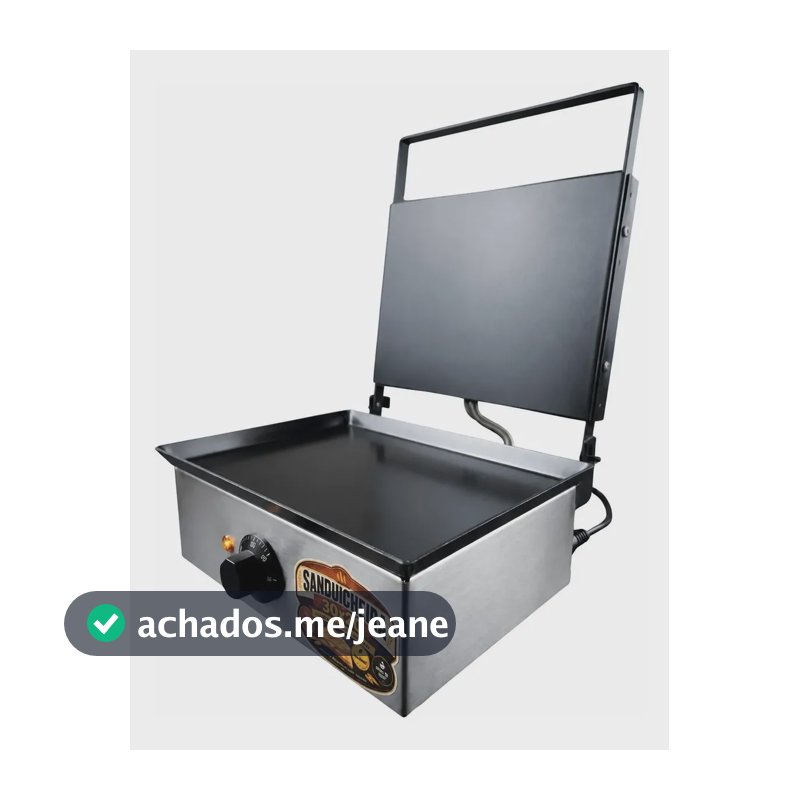 Chapa Sanduicheira Elétrica Com Prensa Premium 30x20 Cinza 220v