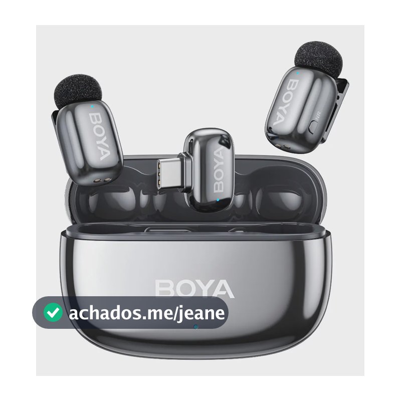 Microfone Lapela Semfio Boya Mini 2 Usb-c Ia-anc Prata Lunar